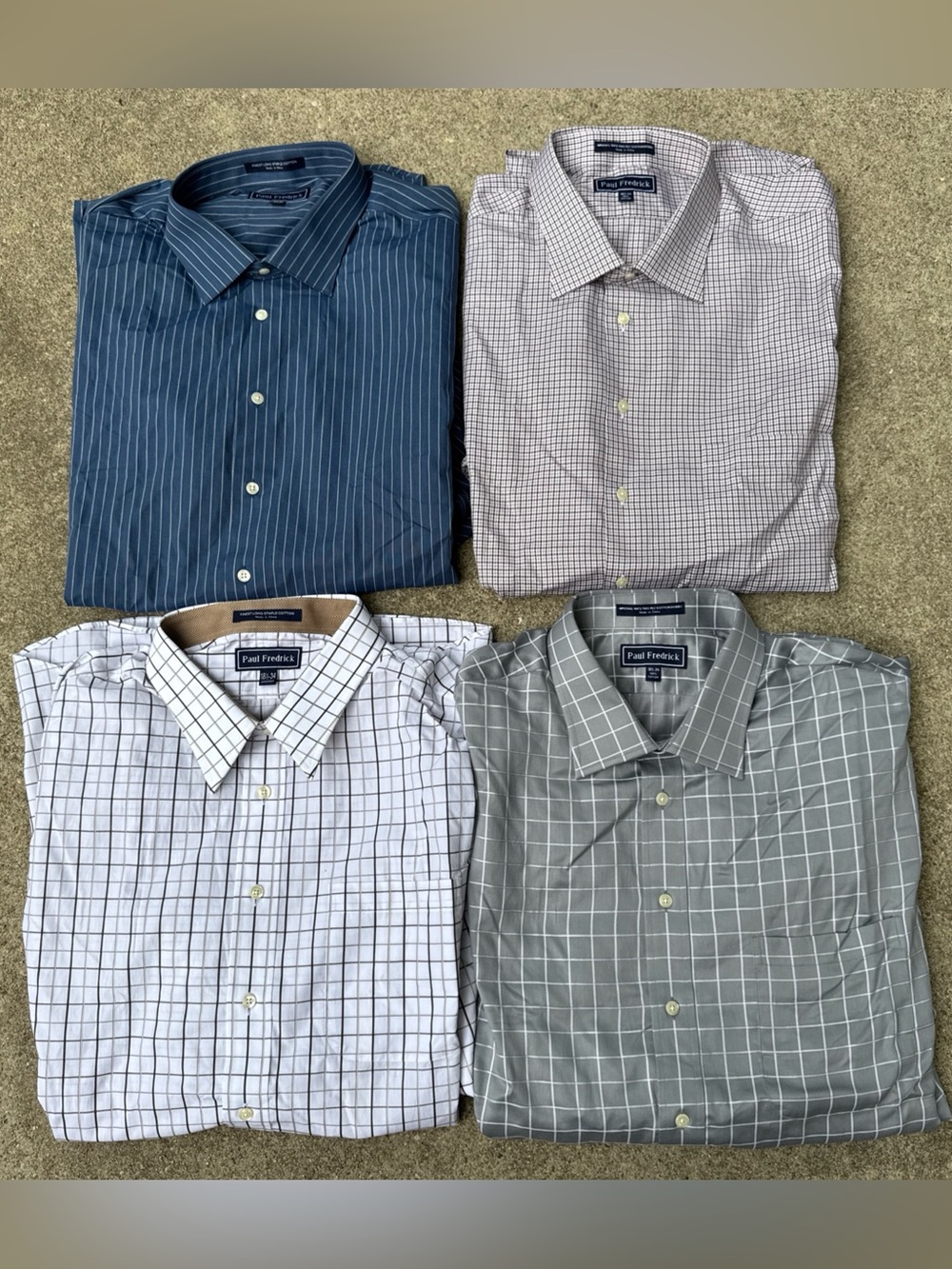 Paul Fredrick Dress Shirt Men 18.5 34 Long Sleeve NWT Lot Of 4 XXL